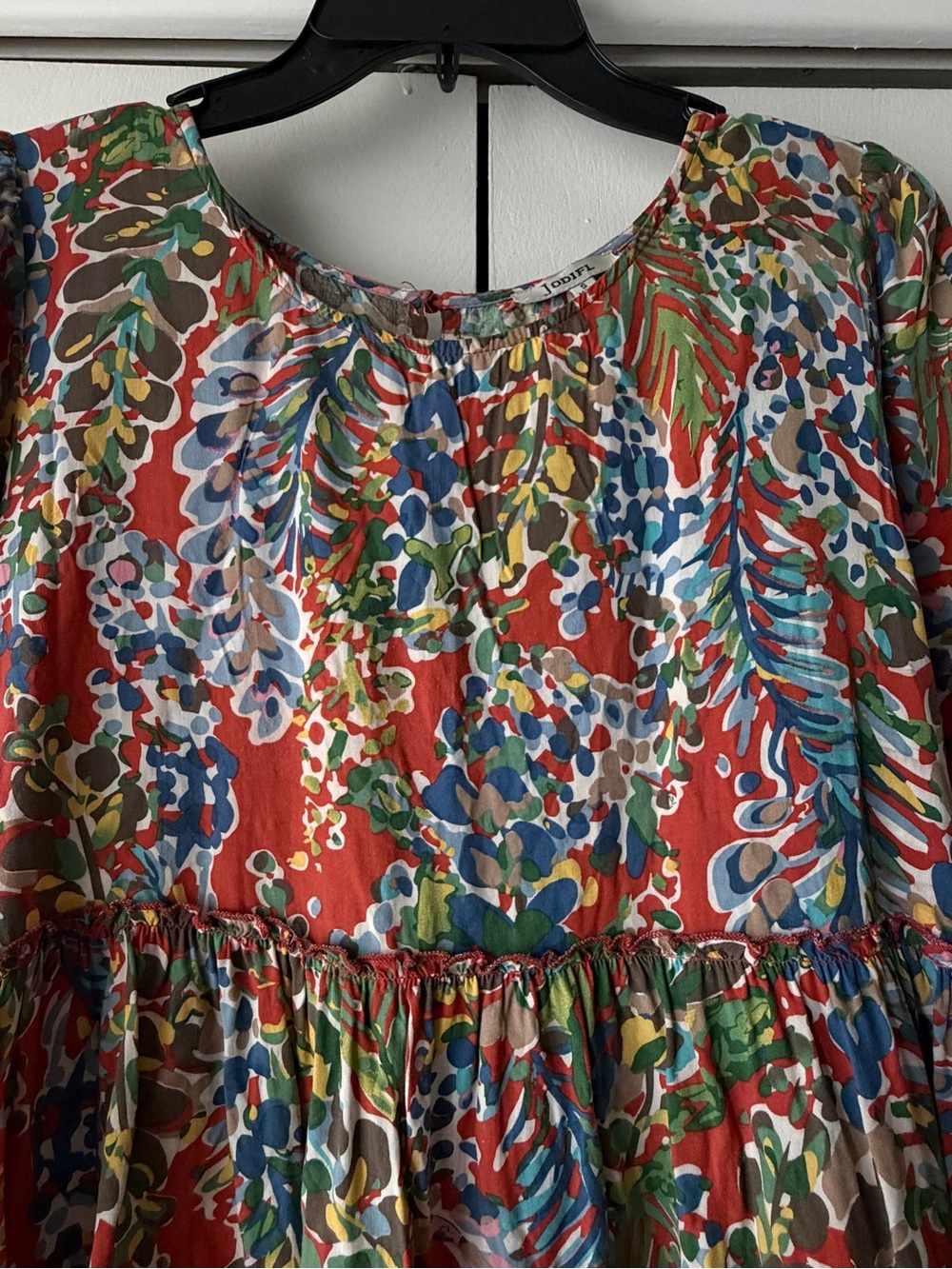 JODIFL Multicolor Floral Tiered Long-Sleeve Dress - Picture 2 of 4